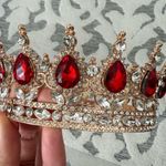Anastasia Red Ruby Crystal Gold Crown Medieval EUC Photo 1