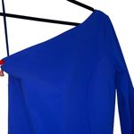 Chiara Boni NEW NWT  La Petite Robe Bernarda One Sleeve Ruffle Dress Blue Klein Photo 5