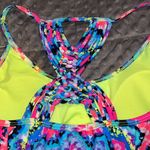 California Waves  medium womens rainbow flounced padded bikini top multicolor NWT Photo 3