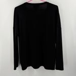 Joseph Ribkoff Top Size 6 Black Faux Leather Front #224179 Sequins Long Sleeve Photo 2