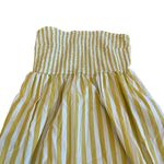 A New Day  Yellow White Striped Maxi Dress Sundress Strapless Cotton Size Medium Photo 2