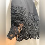 Haute Monde  Black Lace Trim Mid-Length Knee-Length Bodycon Fitted Skirt - S Photo 7