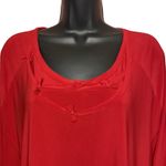 Alisha D.‎ Oversized Short Sleeve Travel Tunic Top Red Bow Neck Size Small NWT Photo 1