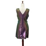 Frederick's of Hollywood Vintage Frederick’s of Hollywood Metallic Mini Dress Size Large Purple Oilslick Photo 2