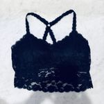 Judy K Lace Bralette Criss Cross Back Lined Black Lingerie Top XL Photo 5