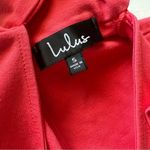 Lulus  high neck short sleeve thong bodysuit coral small Photo 6