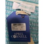 NWT April Cornell Aqua Meadow Dress Smocked Ruffle Sleeve Midi Maxi Boho Small Green Photo 3