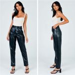 Princess Polly  Love Club Black Faux Vegan Leather Straight Pants Size 4 Photo 2