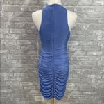 Club L London Ruched Blue Twist Front Halter Neck Mini Dress Size 6 Photo 2