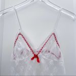 Vintage White Lingerie Lace Teddy Red Accent Small Photo 49