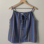 Everly Vertical Striped Spaghetti Strap Keyhole Top EUC Size Small Photo 0