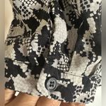 Cynthia Rowley  Snake‎ Skin Print Black White 100% Silk 3/4 Sleeve Women’s Top S Photo 7