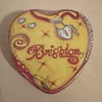 Brighton Vintage Leather Bracelet Silver Gold Tone with Tin Heart Container Photo 10