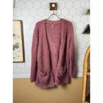 Free People  Pink Faux Fur Open Front Cardigan - Size - XS Photo 4