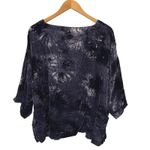 Pure Jill Tie Dye Velvet Oversized Relaxed Fit Short Sleeve Top XL Black Photo 4