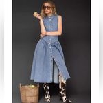 Avec Les Filles  Sleeveless Snap Front Midi Dress Size 8 Photo 2