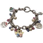 Sister Friendship Charm Bracelet Silver Tone Chains Lucite Beads Engraved Charms Photo 0