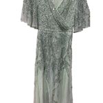 Mac Duggal  93681 Womens SEQUINED BUTTERFLY SLEEVE HIGH LOW GOWN Sage SIZE 6‎ Photo 7