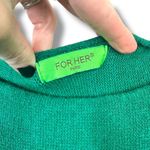 FOR HER PARIS Lana Wool Green Italian Boutique Boat Neck Quarter Photo 1