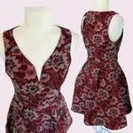 Francesca's Maroon Red Floral Embroidered Sleeveless A Photo 1