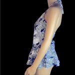 st. john's bay Floral Ruffled Blue White Halter Tankini Swimsuit Top Womens 10 Photo 5