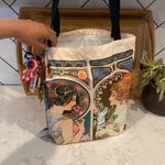 Bohemian witchy cottage core Canvas lightweight reusable grocery tote Retro bag Photo 3