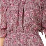 MISA Los Angeles Misa Castellar Floral Violet Pink Smocked Neck Ruffled Tiered Cottage Dress XS Photo 7