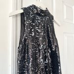 Showpo NWT Black Sequin Chey High Neck Sleeveless Tie Halter Blouse Top 10 Photo 6