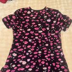 Betsey Johnson Scrub Top ft Pink Lip Print XS Photo 4