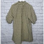 THML  Puff Sleeve Stripe Dress Size M Black Yellow Dot Mini Shirt Button Pockets Photo 7