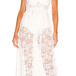 For Love & Lemons Lorena Maxi Dress White Lace XS Photo 0