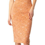 Bardot Riveria Lace Corset Bodycon Halter Dress In Rust Orange/Peach Size 8 Photo 0