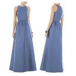 Alfred Sung  D707 Blue Satin Halter Jewel Neck Bridesmaid  Gown size 2 Photo 1