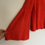 Free People  Damsel Knit Bell Sleeve Pullover Sweater Coral Size Small Photo 4