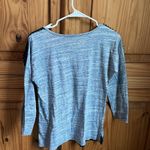 Atmosphere Blue & White with Blue Lace Decoration 3/4 Sleeve Top Size 4 USA Photo 6