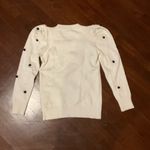 Macy's White and Black polka dot sweater Photo 3