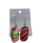 Unbranded NEW red,pink and white sushi earrings Pink Photo 13