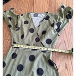 SheIn Women’s Polka Dot Ruffle Hem Tiered Midi Maxi Dress Black Green V Neck Photo 7