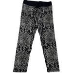 Nux Leggings Womens Small Black Gray Snake Print Vesper Capri High Rise Pants Photo 2