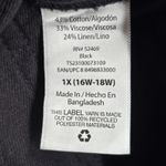 Terra & Sky  Black Pullon Ruffle Belted Cotton Linen Pants Shorts Plus 1X 16W 18W Photo 5