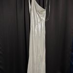 ZARA Long Asymmetric Foil Dress Photo 2