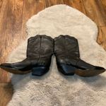 Zodiac  Heeled Cowboy Boots Size 7.5 Black Leather Womens Scallop Top Pointed Toe Photo 1