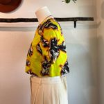 Jonathan Saunders 2014 Yellow Tulip Cropped Short Sleeve Zipper Back Top Size 6 Photo 1