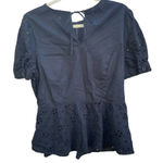 Who What Wear  BLACK EYELET BLOUSE Photo 0