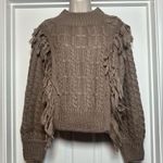 Altar'd State Altar’d State Brown Fringe Acrylic Knit Women’s Unique Long Sleeve Sweater Sz M Photo 0