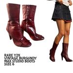 Max Studio RARE Y2K VINTAGE BURGUNDY RED BOOTS BY  SZ. 6 Photo 2