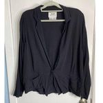 Flax VTG Blazer Small Black Crepe Office Minimalist Lagenlook Stevie Nicks Photo 0