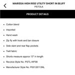 Pistola  MARISSA HIGH RISE UTILITY SHORT IN BLUFF size 25 Photo 13