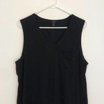 J.Crew Sleeveless Pocket Dress Solid Black V-Neck 100% Cotton Midi Tank Dress Photo 4