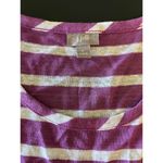 J.Jill Purple & White Striped Linen Tank Top Large Sleeveless Casual Scoop Neck Photo 5